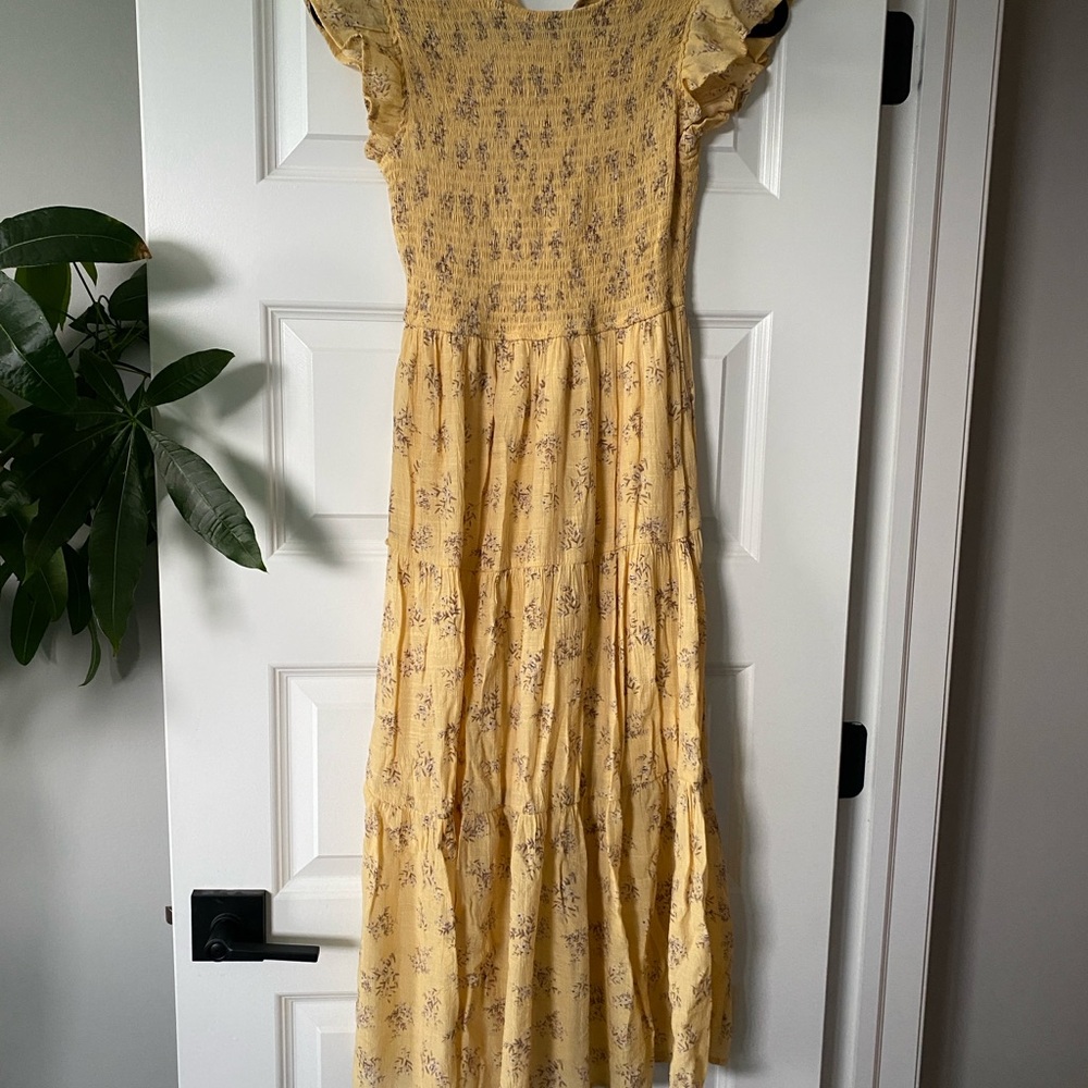 Chic Yellow Floral Maxi Dress